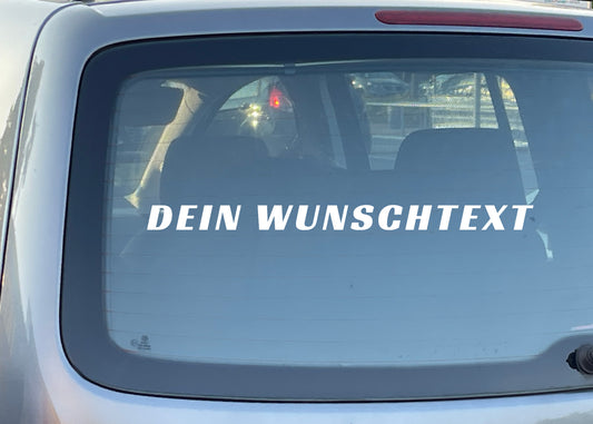 Custom text decal for car window / door
