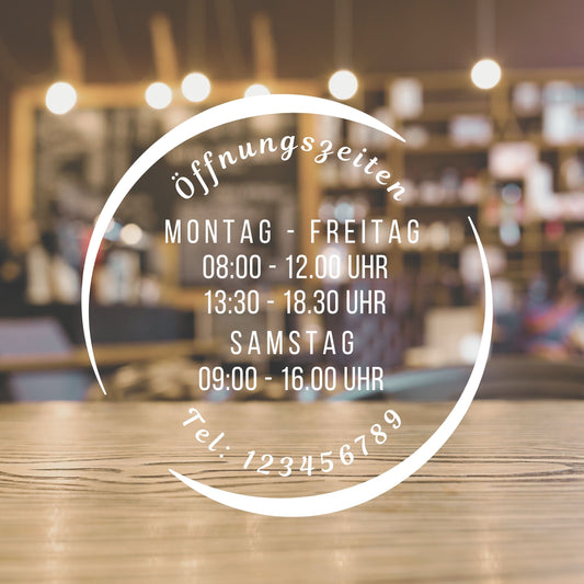 Opening hours shop